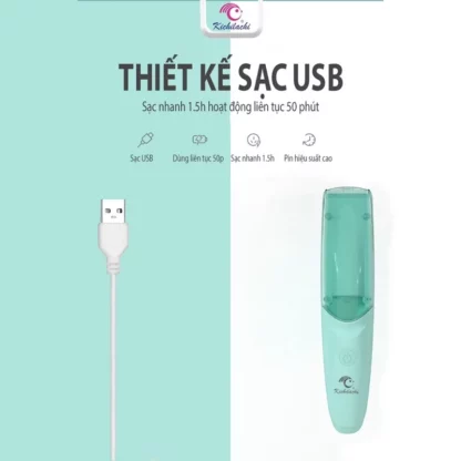Tông Đơ Cắt Tóc Cho Bé Kichilachi Chấn Viền, Máy Cắt Tóc Trẻ Em Có Chức Năng Hút Tóc Tự Động - Hình ảnh 6