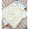 Khăn đa năng / khăn tắm JUBON chất muslin viền sò 4 lớp dày dặn, Hàng kèm túi xách xịn xò cho bé sơ sinh - Hình ảnh 4