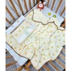 Khăn đa năng / khăn tắm JUBON chất muslin viền sò 4 lớp dày dặn, Hàng kèm túi xách xịn xò cho bé sơ sinh