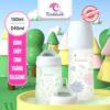 Bình Sữa Cho Bé Kichilachi,chất Liệu Thủy Tinh Tráng Silicon Siêu Nhẹ 150ml/240ml [KÈM NÚM TI]