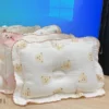 Gối cho bé sơ sinh, gối xô cho bé chống lõm đầu phong cách hàn quốc thấm hút mồ hôi cực kỳ tốt kích thước 22x32cm - Hình ảnh 7