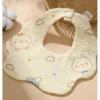 Yếm Cotton nguyên chất cho bé 0-1 tuổi Tạp dề ăn nhẹ có thể giặt được cho bé sơ sinh Yếm - Hình ảnh 8