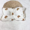 Gối cho bé sơ sinh, gối xô cho bé chống lõm đầu phong cách hàn quốc thấm hút mồ hôi cực kỳ tốt kích thước 22x32cm - Hình ảnh 9
