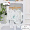 Bộ dài unchi CHUI ĐẦU vải peptit áo trắng tay màu cho bé trai, bé gái - Hình ảnh 11