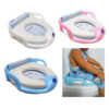 Bệ ngồi thu nhỏ bồn cầu toilet Quảng Châu xanh hồng trắng